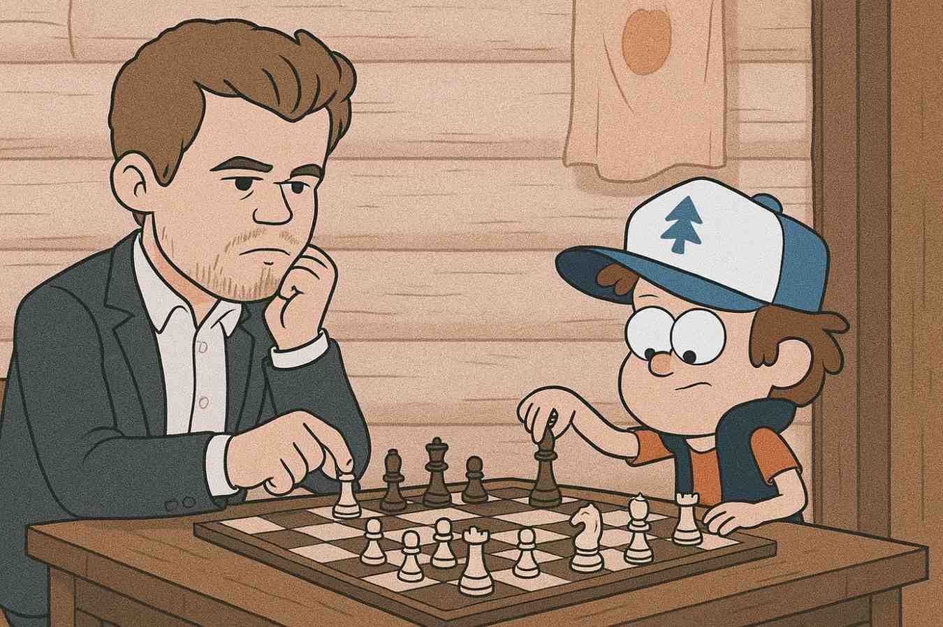 Image of Dipper Pines playing chess